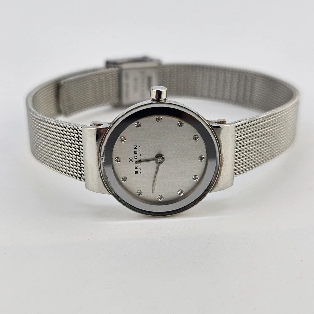 Skagen‎ Women's Analog Watch 22MM Gray Dial Gray Mesh Bands New Battery